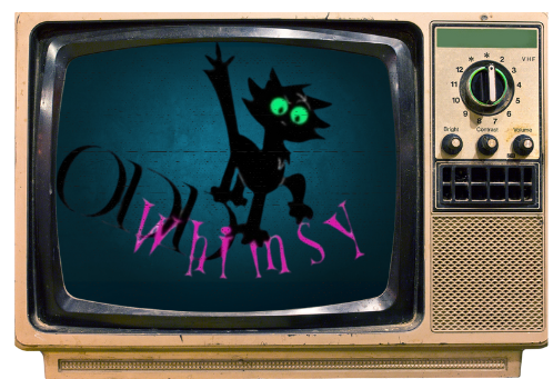ODDwhimsy Logo on a vintage TV